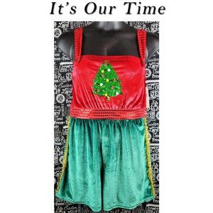 It's Our Time Christmas Romper Size XL NWT